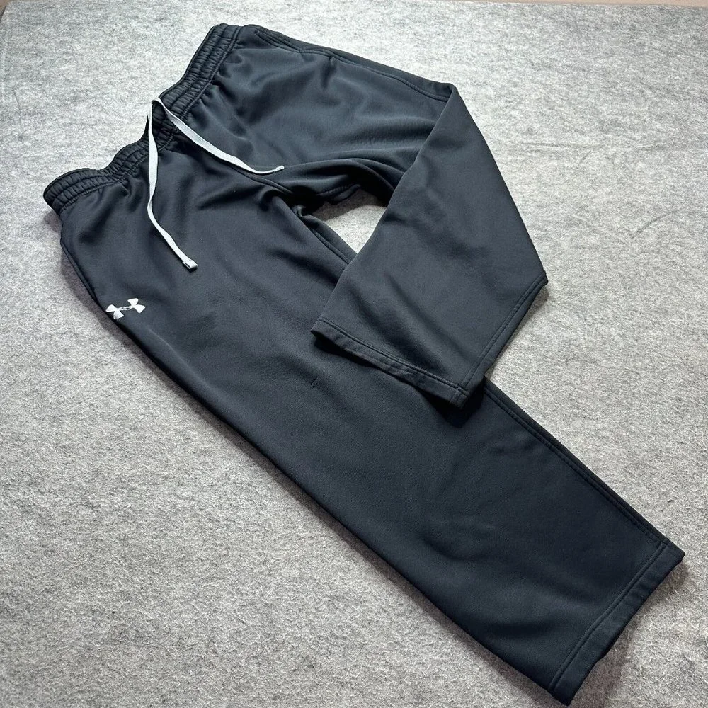 Under Armour Sweatpants Men 2XL XXL Black Relaxed ColdGear Insulated Water Repel
